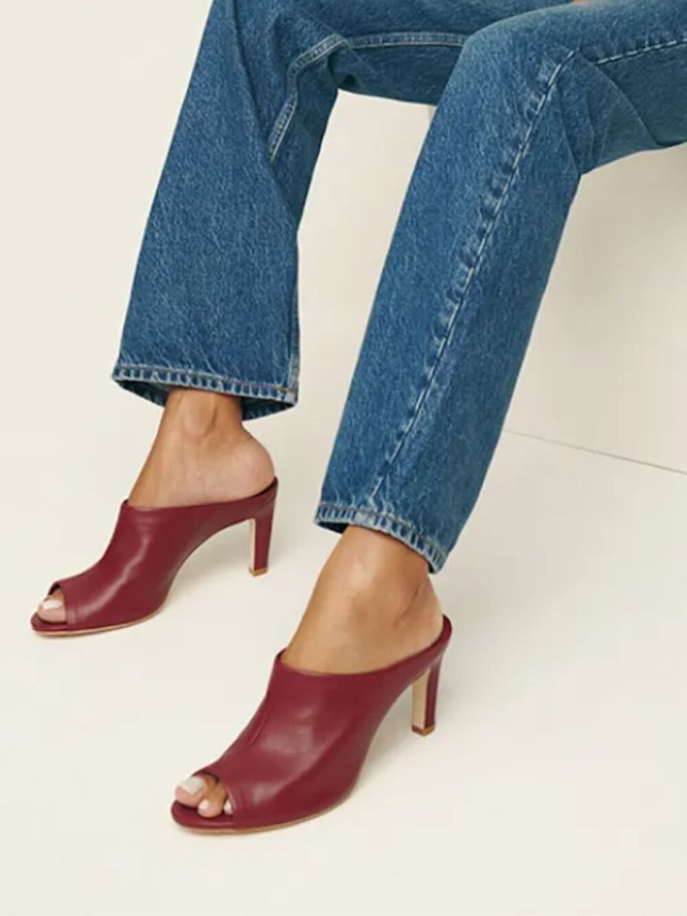 Reformation Lydia Heeled Sandal Red - Size 10